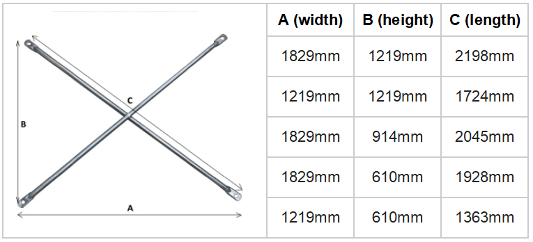 riostra transversal del andamio del marco
